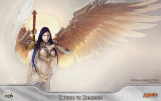 Angel sword wings fantasy art - free anime wallpaper for desktop
