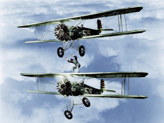 Three planes man wing cloudy 2 - vfx free wallpaper