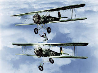 Three planes sky man wing - vfx free wallpaper