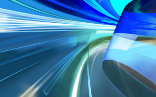 Blue white abstract speed train 2 - the city free wallpaper