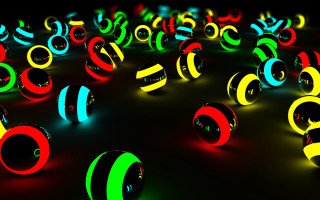 Colorful balls numbers dark room - number free wallpaper