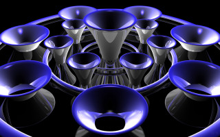 Blue objects circle lights black 3 - a circle free wallpaper for desktop