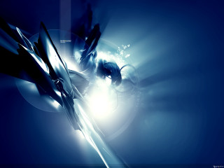 Blue abstract futuristic background circular - the end free wallpaper for desktop