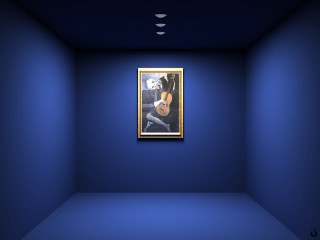 Painting blue wall room blue - a painting free wallpaper