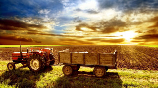 Tractor trailer field sunset clouds - afewerk tekle free wallpaper for desktop