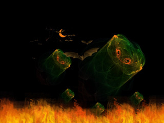 Fire bear bat back background - digital art free wallpaper for desktop