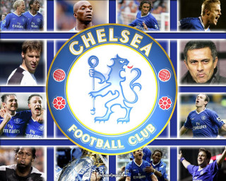 Chelsea collage blue white 1980s - constant free wallpaper for desktop