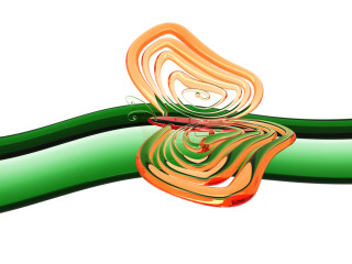 Colorful butterfly green orange ribbon - a colorful butterfly free wallpaper