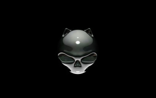 Cat skull black white background - skull free wallpaper