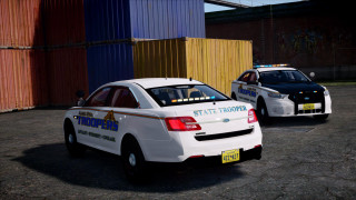 Police cars parking lot yellow - dan luvisi free wallpaper
