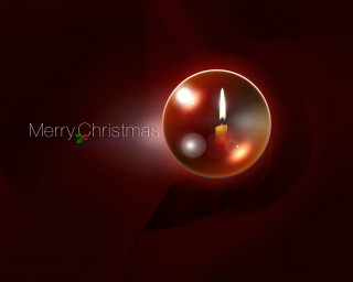 Candle red ball merry christmas 3 - a candle free wallpaper