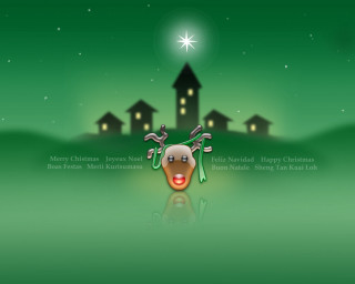 Christmas reindeer house star green - a star above free wallpaper