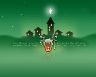 Christmas card reindeer house star - a star above free wallpaper