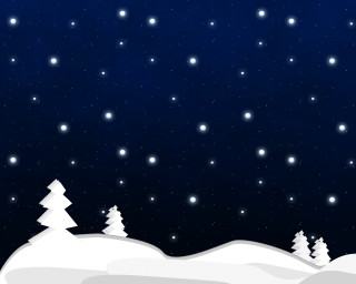 Snowy night hill trees full - a snowy night free wallpaper
