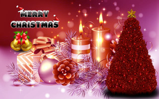 Christmas tree presents candles merry - a merry christmas free wallpaper
