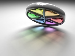 Multicolored object white surface shadow 2 - a reflection free wallpaper for desktop