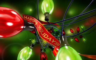 Red happy holidays sign string - folk art free wallpaper