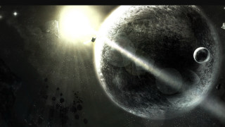 Space station black white star - a star in the background free wallpaper