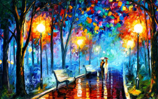 Couple walking umbrella rain colorful - umbrella free wallpaper