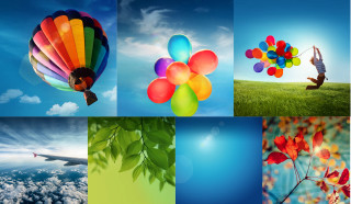 Balloons tree person air holding - a bunch of balloons free wallpaper
