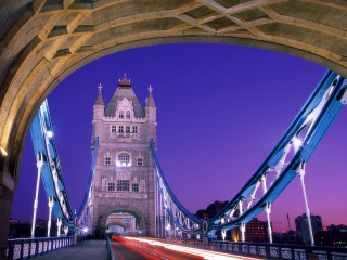 Bridge car night purple sky - christopher wren free wallpaper