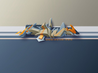 Blue orange abstract background mountain 3 - daarken free wallpaper