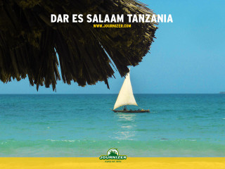 Sailboat thatchedroof blue sky daressalam - a blue sky above free wallpaper