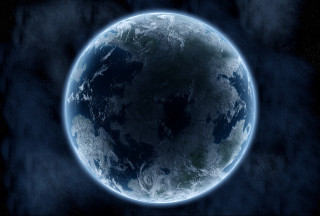 Blue planet dark background star - a blue glow free wallpaper for desktop