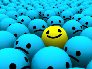 Yellow smiley blue dots yellow - a yellow smiley face free wallpaper
