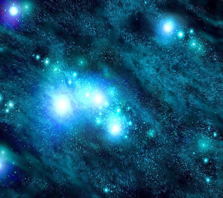 Blue green space stars dust - benoit b. mandelbrot free wallpaper for tablet