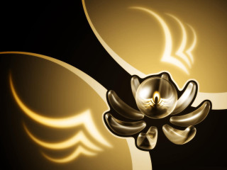 Gold black abstract background flower 4 - ornamental free wallpaper for desktop