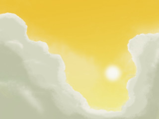 Yellow sky clouds plane sun 5 - cloud and a plane free wallpaper