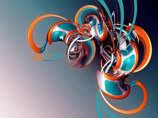 Colorful swirl design blue background - an abstract sculpture free wallpaper