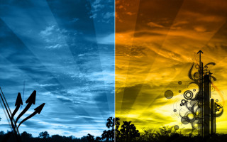 Sky clouds tree sun background - cloud and a tree free wallpaper