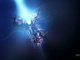 Butterfly blue background blue light 3 - biomechanical free wallpaper for desktop