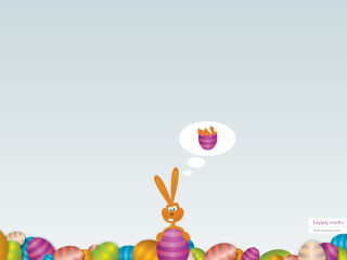 Bunny sitting pile eggs thought 4 - a thought bubble above free wallpaper