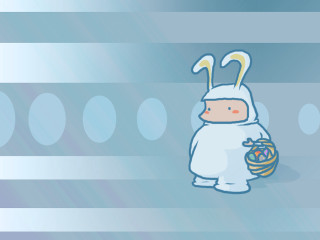 Cartoon bunny basket eggs blue - a basket of eggs free wallpaper