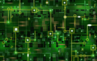 Green yellow background squares circles - beeple free wallpaper