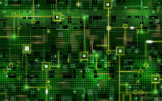 Green yellow background squares circles 2 - beeple free wallpaper