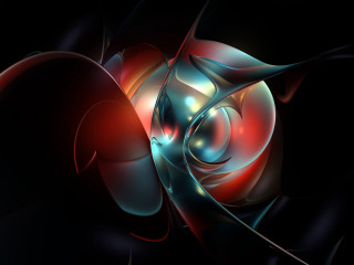 Red blue object black background - an abstract sculpture free wallpaper for desktop