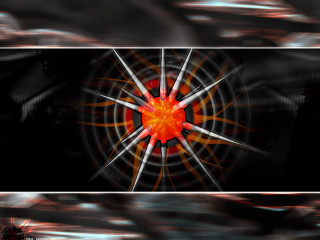 Red orange flower abstract graphics - a red center free wallpaper