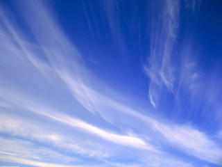 Blue sky clouds plane foreground - free sky wallpaper
