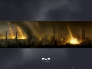 City smoke yellow lights explosion - a white text free wallpaper for desktop