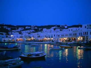 Harbor boats city night lights 2 - a harbor free wallpaper