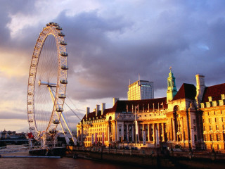 Ferris wheel building river bank 2 - christopher wren free wallpaper