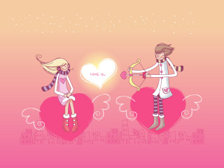Girls heart bow arrow balloon - a bow and arrow free wallpaper for desktop