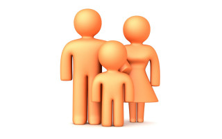 Orange people group standing white - a white background behind them free wallpaper