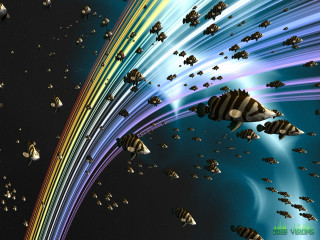 Rainbow fish sky light mouth - star citizen halo free wallpaper