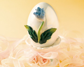 White egg flower ribbon bow - figurine free wallpaper