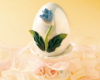 White egg flower ribbon bow 3 - figurine free wallpaper